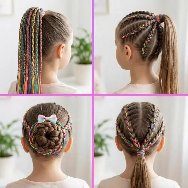 Alt view image 7 of 7 - 64pcs Hair Strings for Braids Colorful Hair Wrap String