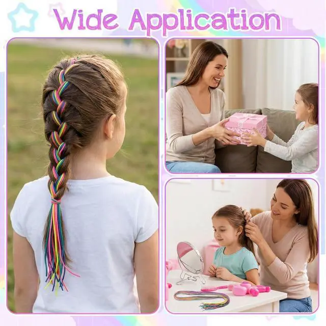 Alt view image 6 of 7 - 64pcs Hair Strings for Braids Colorful Hair Wrap String