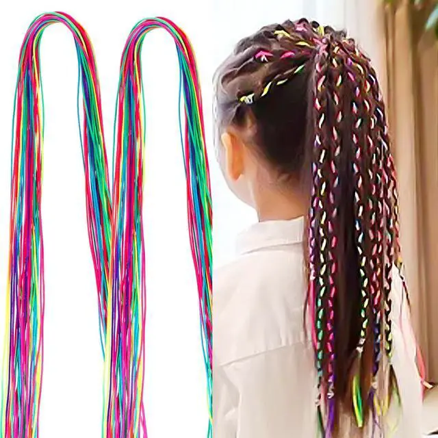 Main image of 30Pcs Hair Strings for Braids Colorful Long Hair Wrap String for Girls Braids Braiding Hairstyle Accessories (32.3 Inch)
