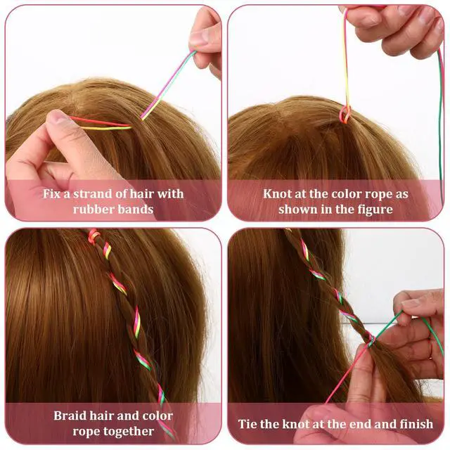 Alt view image 3 of 7 - 30Pcs Hair Strings for Braids Colorful Long Hair Wrap String for Girls Braids Braiding Hairstyle Accessories (32.3 Inch)