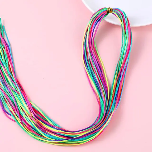 Alt view image 7 of 7 - 30Pcs Hair Strings for Braids Colorful Long Hair Wrap String for Girls Braids Braiding Hairstyle Accessories (32.3 Inch)