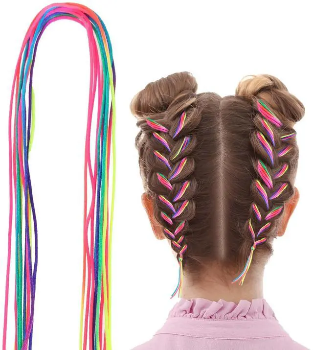 Main image of 30 Pcs Hair Braids Colorful Hair Wrap String Assorted Gradient Color Hair Rope Band Rainbow Braiding Hair Tie DIY Ponytail Braids Halloween Hair Styling Accessories for Women Girls