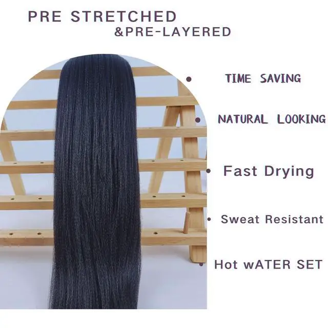 Alt view image 5 of 5 - Kids Braiding Hair Pre stretched 16 inches Black for Kids Knotless Braids