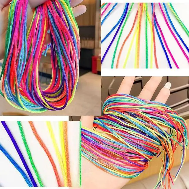 Alt view image 6 of 7 - Colorful Hair String For Braids Rainbow Hair Wrap String Gradient Color Hair Ties for Women Girls DIY Ponytail Braids Styling Accessories
