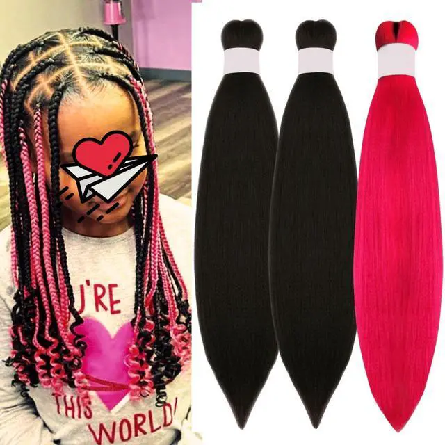 Main image of Kids Braiding Hair Pre stretched 16 inches Mixed Color Braiding Hair for Kids