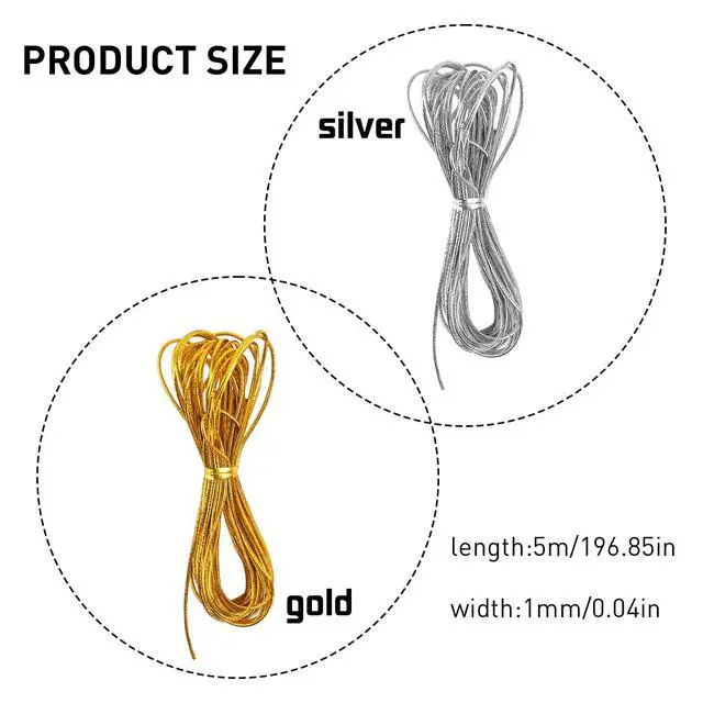 Alt view image 2 of 7 - 4 Pieces 5M Hair Strings for Braids Hair Accessory String, Hair Wrap String Dreadlock Braiding Rope Silver Gold Braiding Hair Deco Styling Hair Braiding String for Hair Braiding Twist Gift Hang Tags