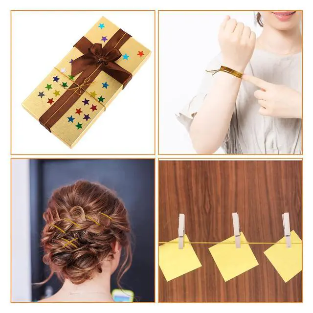 Alt view image 4 of 7 - 4 Pieces 5M Hair Strings for Braids Hair Accessory String, Hair Wrap String Dreadlock Braiding Rope Silver Gold Braiding Hair Deco Styling Hair Braiding String for Hair Braiding Twist Gift Hang Tags