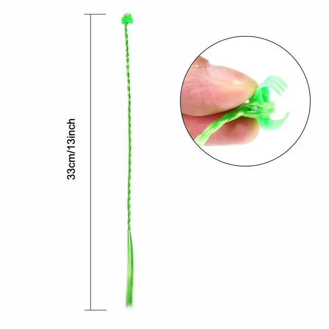 Alt view image 2 of 7 - 21 Pieces Colored Braids Hair Extensions with Clip Rainbow Braided Kids Hair Extensions Accessories for Children Performance Kids Girls Christmas Cosplay Party Dress up