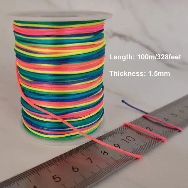 Alt view image 5 of 7 - 1.5mm Nylon String for Hair Braids Locs Twists Satin Bracelet Craft Cord