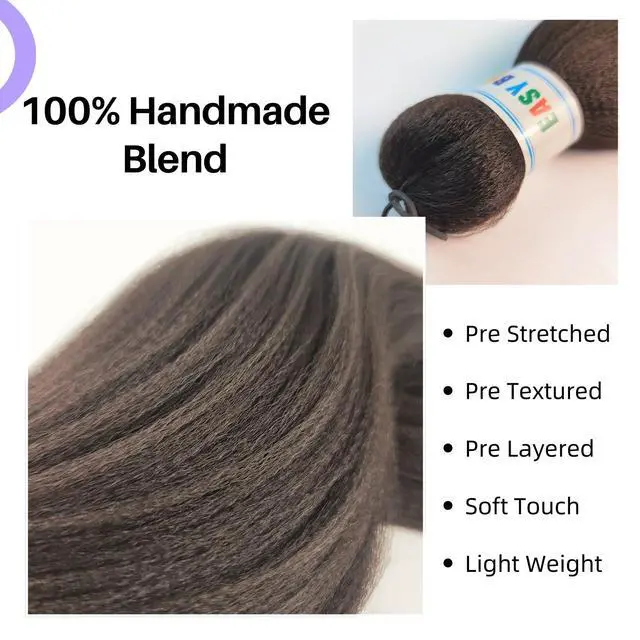 Alt view image 3 of 6 - Brown Braiding Hair Pre Stretched Knotless Box Braids Hair