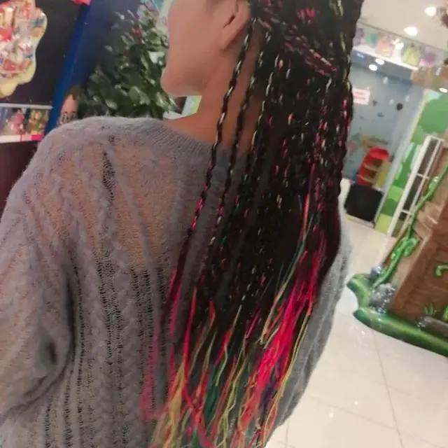 Alt view image 2 of 7 - 50pcs Hair Braids Assorted Gradient Colorful Braided Hair Rope Band Set for Ponytail braids Women Girl DIY Braid Hair Styling Accessories Wraps