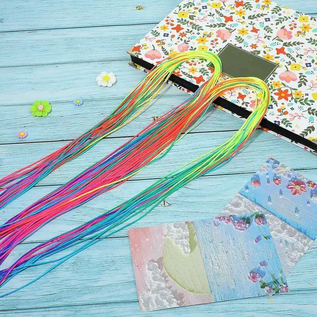 Alt view image 4 of 7 - 30Pcs MultiColorful Hair Wrap String For Braids, Rainbow Braiding Hair Tie, Gradient Color Hair Rope Band, Hair Elastics and Ties Girls Braids Hair Styling Accessories