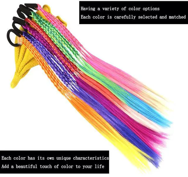 Alt view image 6 of 6 - Kids Hair Accessories, Rainbow Braid Ponytail Extensions & Headbands