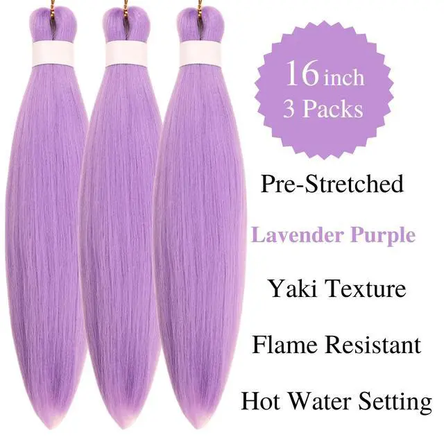 Alt view image 2 of 7 - Lavender Braiding Hair Pre stretched 16 inch