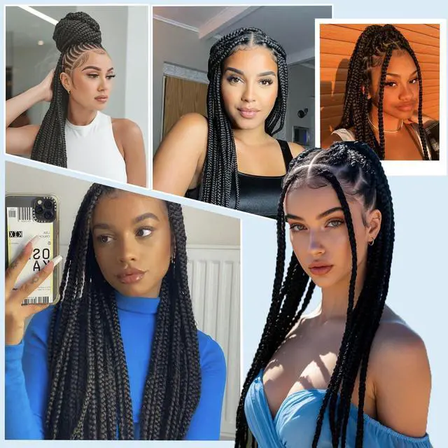 Alt view image 7 of 7 - Kids Braiding Hair Pre stretched Natural Black 16 Inch 3 Packs,1B#