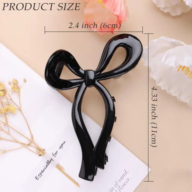 Alt view image 4 of 6 - 4 Pcs Bow Hair Clips Elegant Hair Claw Butterfly Hair Accessories for Girls Nonslip Butterfly Clips Hair Grips Styling Accessories for Women