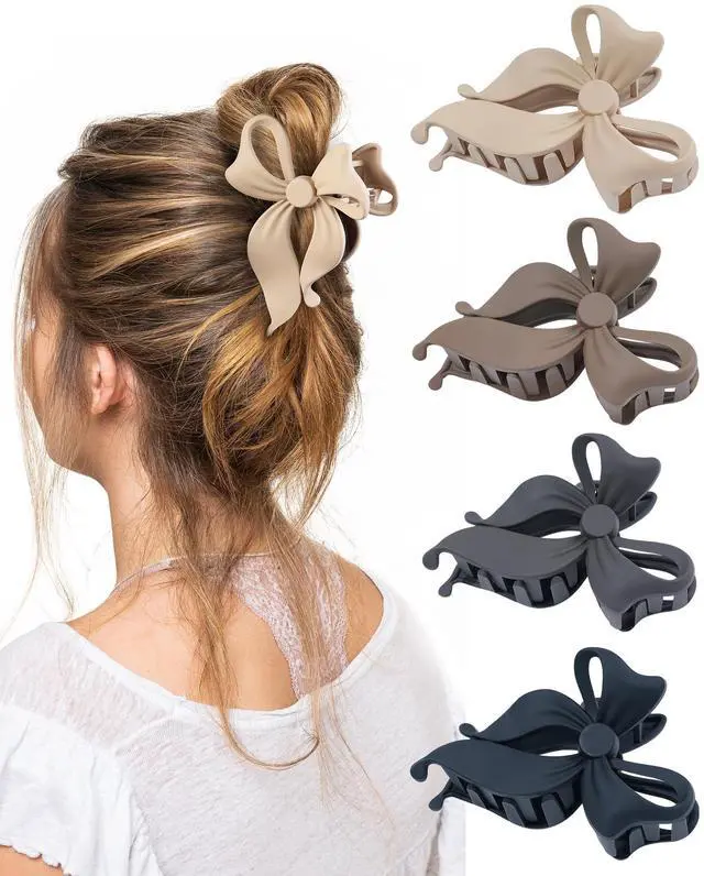Main image of 4 PCS Bow Hair Clips Bow Claw Clip for Women, Large Hair Claw Clips