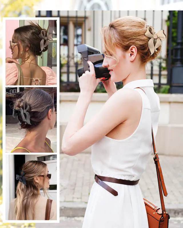Alt view image 6 of 6 - 4 PCS Bow Hair Clips Bow Claw Clip for Women, Large Hair Claw Clips