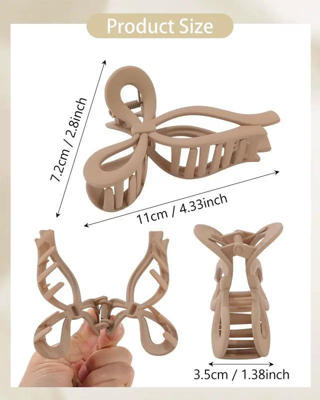 Alt view image 3 of 7 - 4 Pack Large Bow Hair Claw Clips for Women 4.3" Hair Accessories