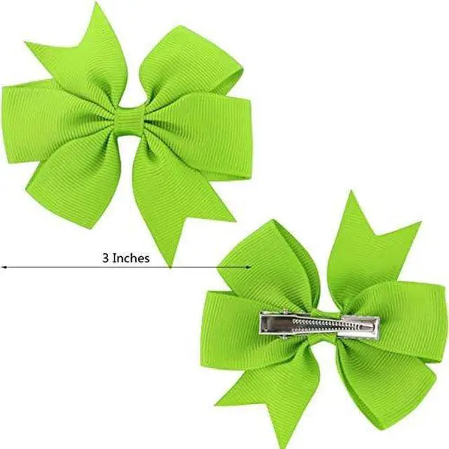Alt view image 2 of 7 - 40Piece 3 Inch Boutique Grosgrain Ribbon Pinwheel Hair Bows Alligator Clips For Girls Babies Toddlers Accessories Teens In Pairs