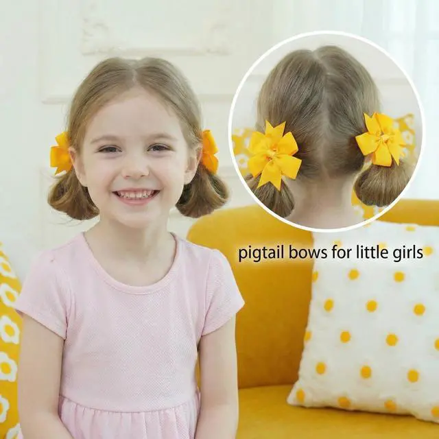 Alt view image 4 of 7 - 40Piece 3 Inch Boutique Grosgrain Ribbon Pinwheel Hair Bows Alligator Clips For Girls Babies Toddlers Accessories Teens In Pairs