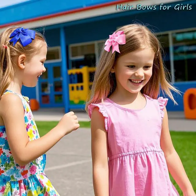Alt view image 5 of 7 - 40Piece 3 Inch Boutique Grosgrain Ribbon Pinwheel Hair Bows Alligator Clips For Girls Babies Toddlers Accessories Teens In Pairs