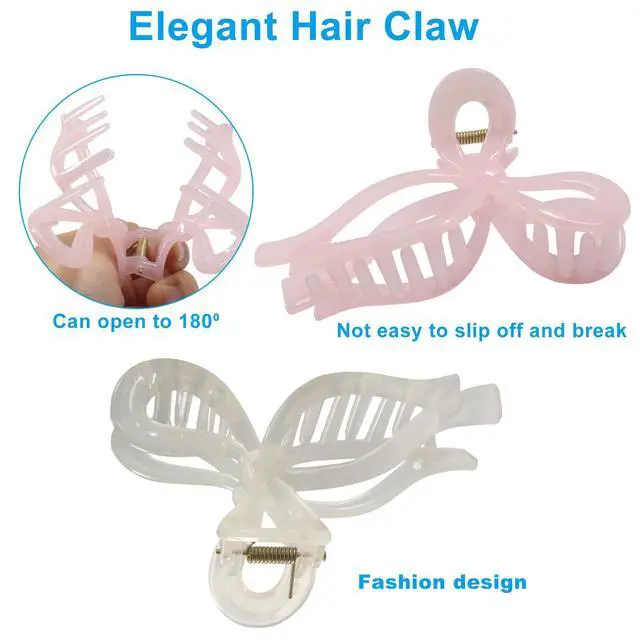 Alt view image 5 of 5 - 4 Pack Jelly Bow Hair Clips 4.3" Large