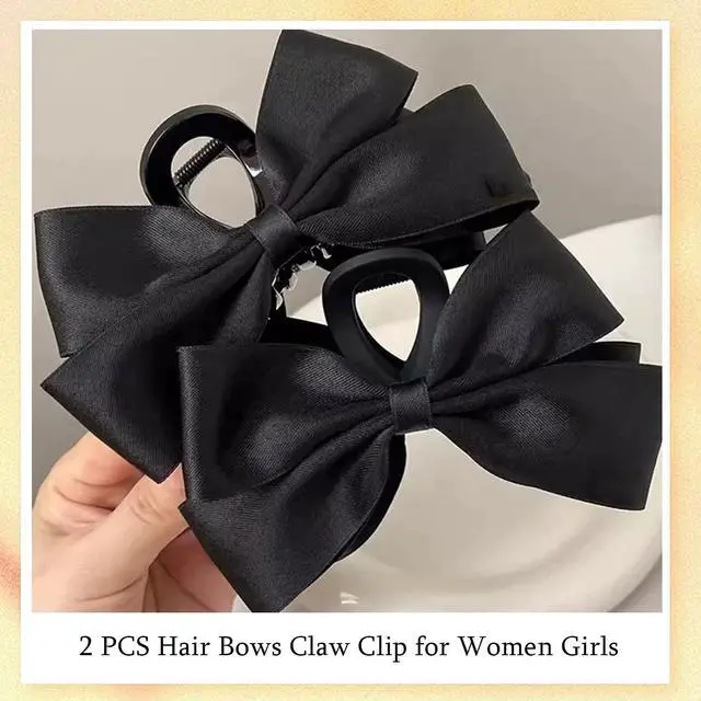 Alt view image 4 of 7 - Premium Hair Clips for Women: Bow-knot Claw Clips for Thick and Thin Hair, Big Non-slip Bow Clips in Black