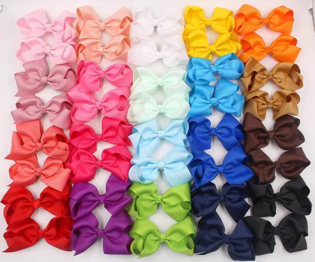 Alt view image 7 of 7 - 40PCS 4.5 Inch Hair Bows for Girls Toddler Hair Accessories in Pairs