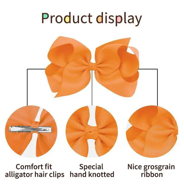 Alt view image 5 of 7 - 40Pcs 4.5" Hair Bows Clips for Girls Tolddler Hair Accessories