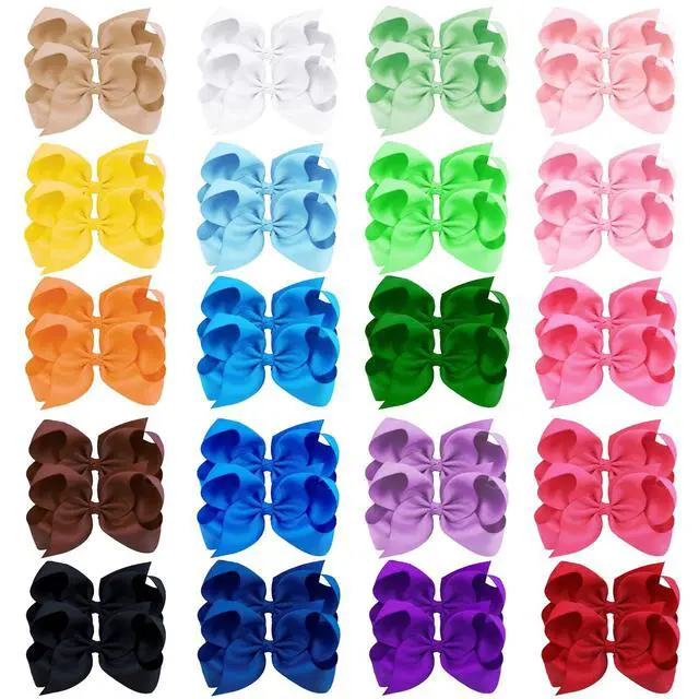 Alt view image 6 of 7 - 40Pcs 4.5" Hair Bows Clips for Girls Tolddler Hair Accessories