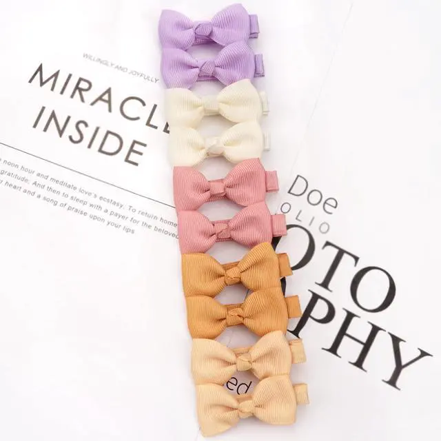Alt view image 6 of 7 - Baby Hair Clips 50PCS Baby Girls Fully Lined 2" Baby Bows Hair Pins