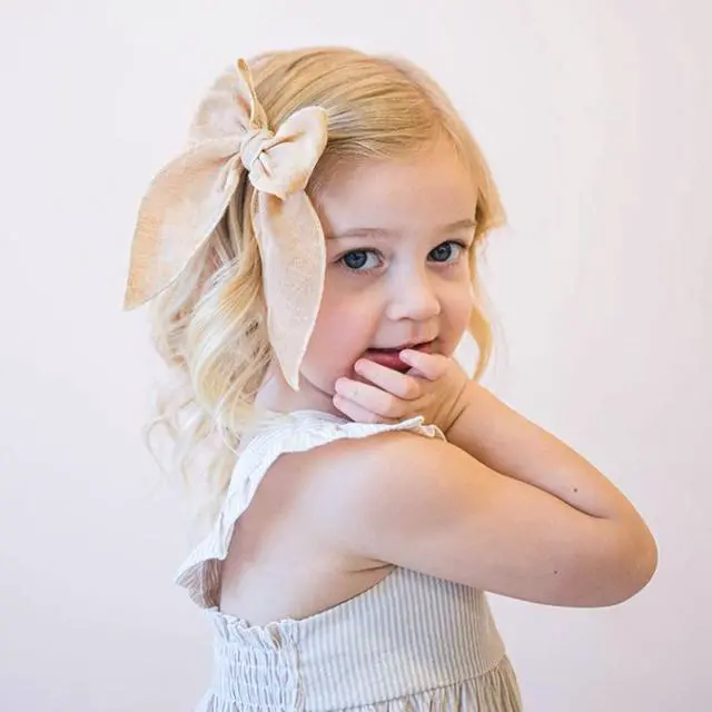 Alt view image 2 of 7 - Big Hair Bows for Girls, Cotton Linen Alligator Clips, 5.5" Bows