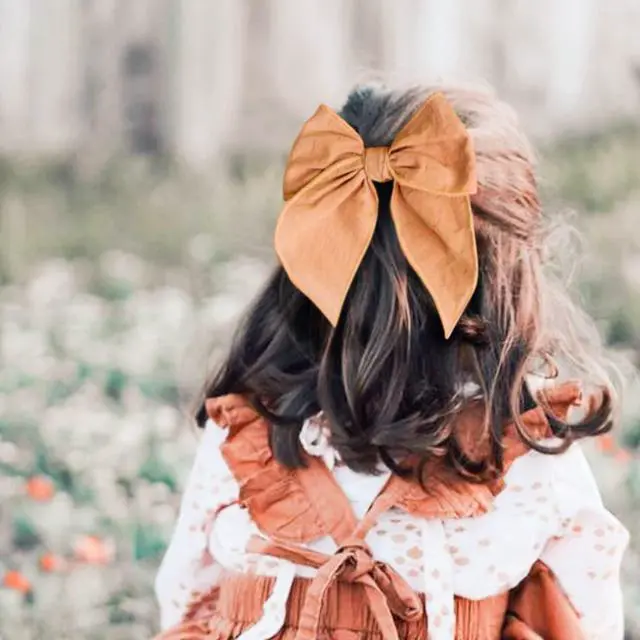 Alt view image 4 of 7 - Big Hair Bows for Girls, Cotton Linen Alligator Clips, 5.5" Bows