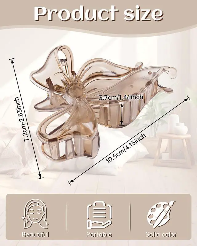 Alt view image 2 of 7 - 4 pack Cute Bow Claw Clip for Women, Nonslip Matte Strong Hold