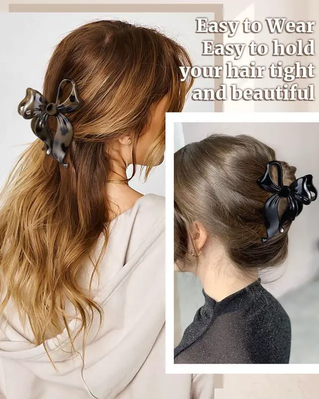 Alt view image 4 of 7 - 4 pack Cute Bow Claw Clip for Women, Nonslip Matte Strong Hold