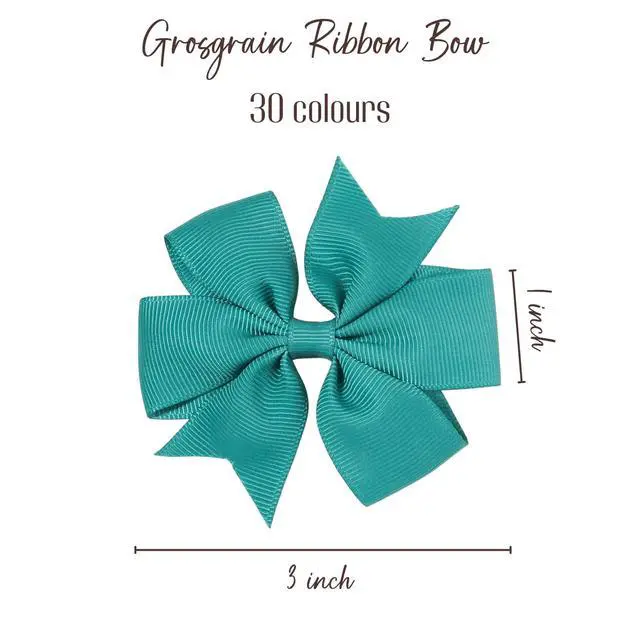 Alt view image 2 of 7 - 60pcs 3 Inches Boutique Grosgrain Ribbon Pinwheel Hair Bows for Baby Girls, Toddler Bows Hair Clip Birthday Gifts In Pair