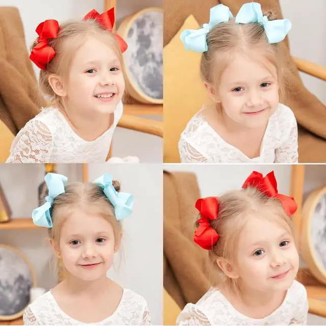 Alt view image 2 of 7 - 40PCS 4.5 Inch Hair Bows for Girls Grosgrain Ribbon Toddler Hair Accessories with Alligator Clips for Toddlers Baby Girls Kids Teens in Pairs