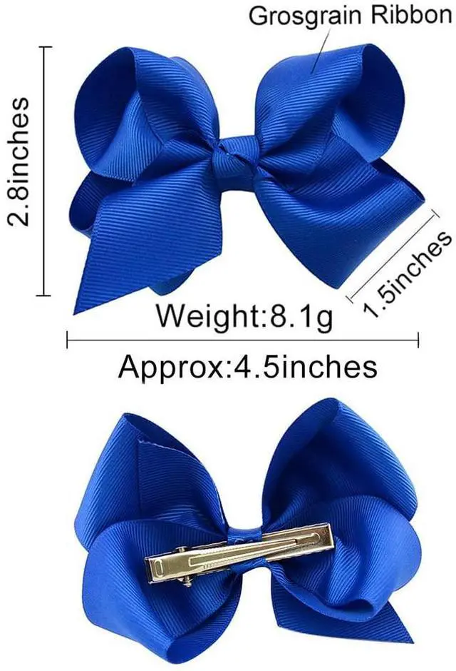 Alt view image 3 of 7 - 40PCS 4.5 Inch Hair Bows for Girls Grosgrain Ribbon Toddler Hair Accessories with Alligator Clips for Toddlers Baby Girls Kids Teens in Pairs
