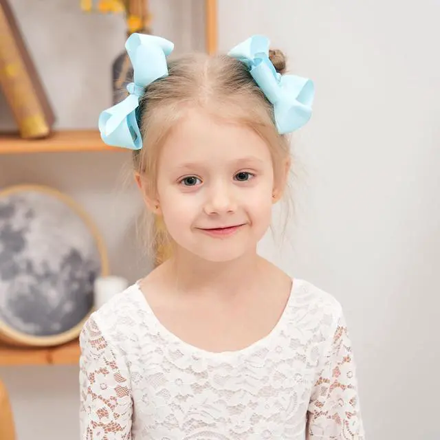 Alt view image 4 of 7 - 40PCS 4.5 Inch Hair Bows for Girls Grosgrain Ribbon Toddler Hair Accessories with Alligator Clips for Toddlers Baby Girls Kids Teens in Pairs