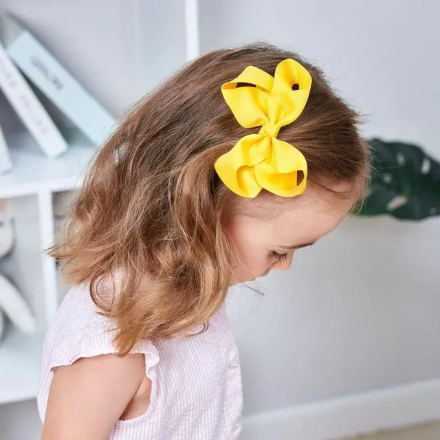 Alt view image 5 of 7 - 40PCS 4.5 Inch Hair Bows for Girls Grosgrain Ribbon Toddler Hair Accessories with Alligator Clips for Toddlers Baby Girls Kids Teens in Pairs