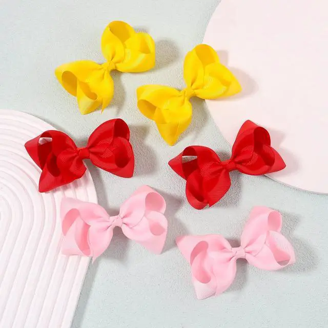 Alt view image 7 of 7 - 40PCS 4.5 Inch Hair Bows for Girls Grosgrain Ribbon Toddler Hair Accessories with Alligator Clips for Toddlers Baby Girls Kids Teens in Pairs