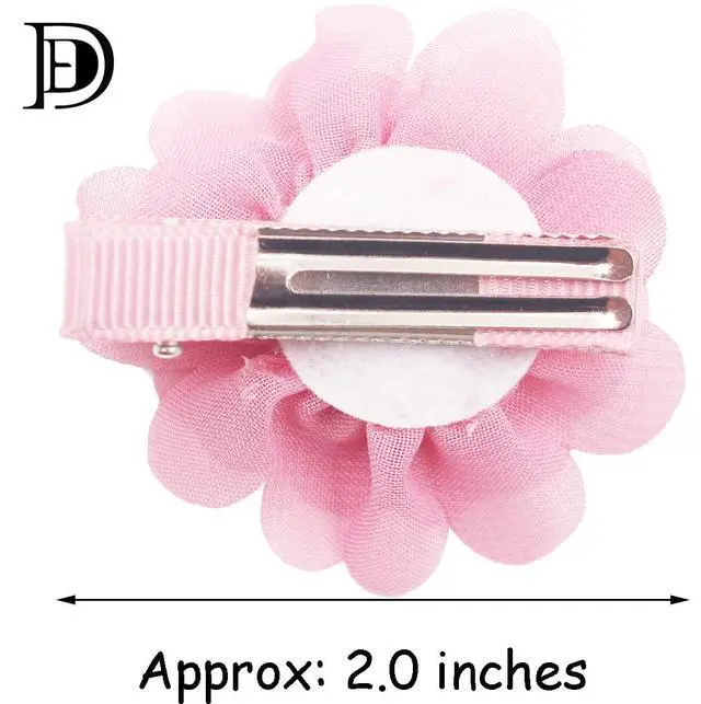 Alt view image 2 of 6 - 40PCS 2" Chiffon Flower Hair Bows Clips for Girls Infants Toddlers