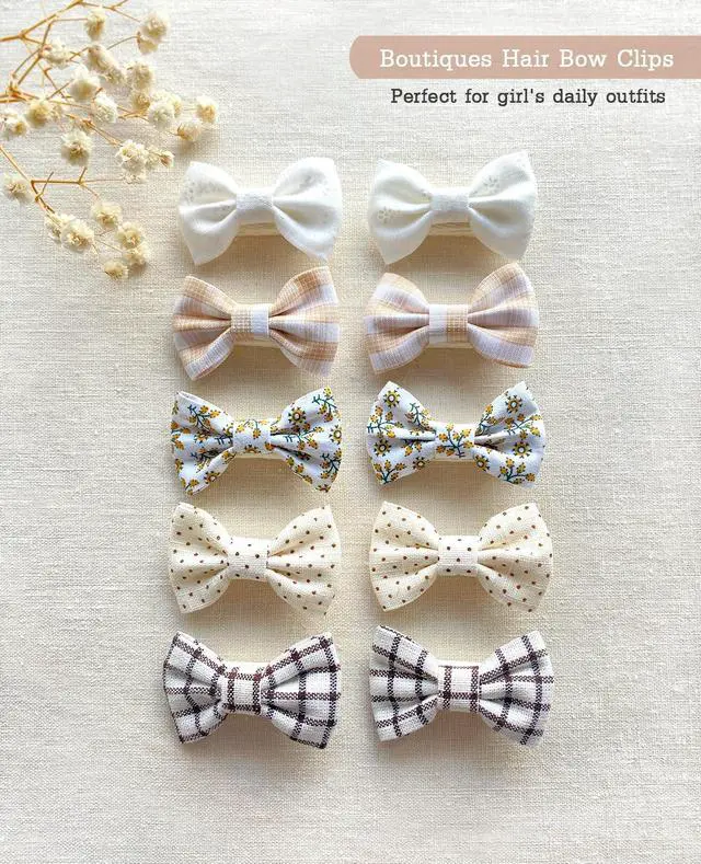 Alt view image 2 of 7 - Baby Girls Hair Bow Clips, 20Pcs Toddler Fully Lined Hair Pins