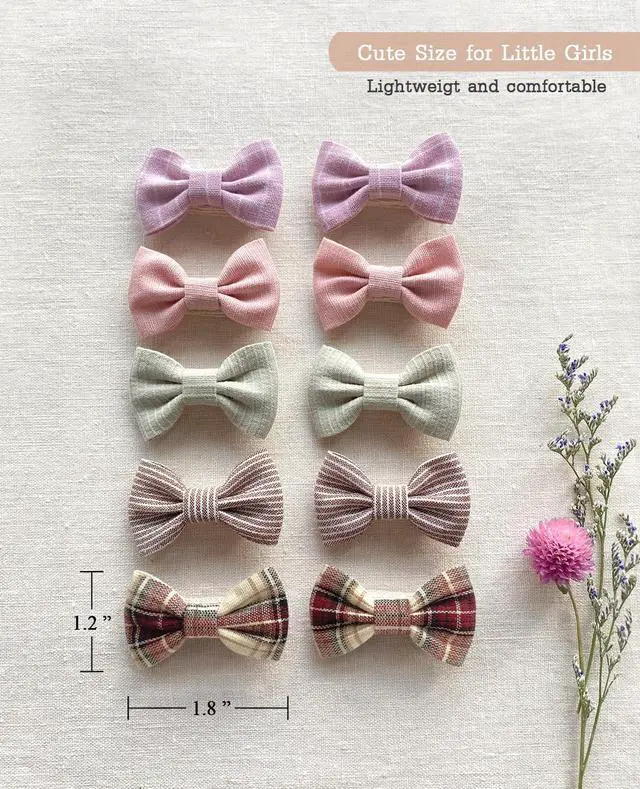 Alt view image 3 of 7 - Baby Girls Hair Bow Clips, 20Pcs Toddler Fully Lined Hair Pins