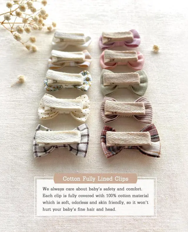 Alt view image 4 of 7 - Baby Girls Hair Bow Clips, 20Pcs Toddler Fully Lined Hair Pins