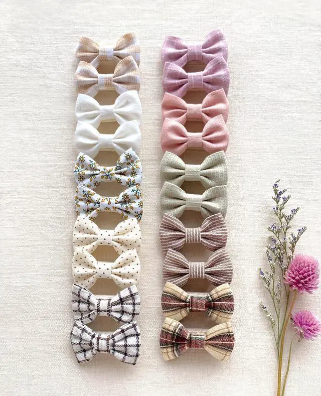 Alt view image 5 of 7 - Baby Girls Hair Bow Clips, 20Pcs Toddler Fully Lined Hair Pins