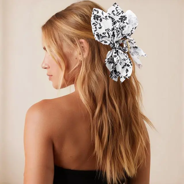 Alt view image 2 of 7 - Bow Claw Hair Clips 2PCS Big Hair Bows for Women Butterfly Styling Large Hair Clips for Thin Thick Curly Hair for Girls Hair Accessories for Teens Gifts for Valentine's Day