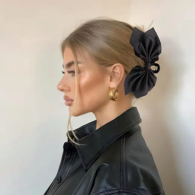 Alt view image 3 of 7 - Bow Claw Hair Clips 2PCS Big Hair Bows for Women Butterfly Styling Large Hair Clips for Thin Thick Curly Hair for Girls Hair Accessories for Teens Gifts for Valentine's Day