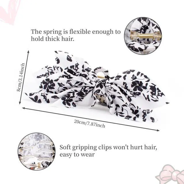 Alt view image 5 of 7 - Bow Claw Hair Clips 2PCS Big Hair Bows for Women Butterfly Styling Large Hair Clips for Thin Thick Curly Hair for Girls Hair Accessories for Teens Gifts for Valentine's Day